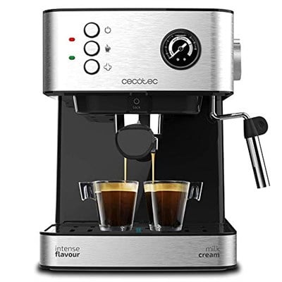 Cecotec Cumbia Power Espresso 20 Barista Aromax kahve makinesi. Güç 2900 W, 2 ısıtma sistemi, 20 bar basınç pompası, manometre, çift çıkış filtresi tutucu ve 2 filtre (profesyonel)