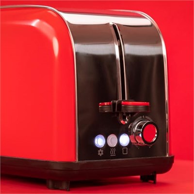 Cecotec Dikey Ekmek Kızartma Makinesi Tost Zamanı 850 Kırmızı Lite, 850 W, 2 Dilim Ekmek Kapasitesi, Geniş Yuva, Paslanmaz Çelik, Kolaylık İçin Önceden Ayarlanmış Özellikler, Özelleştirilebilir Tost