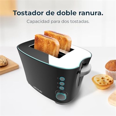 Cecotec Dikey Tost Makinesi Tost ve Tat Double B. 650 W Güç, 2 Kızarmış Ekmek için Çift Koltuk, Otomatik Kapatma ve Pop-Up, Kırıntı Toplayıcı, Ekstra Yükseklik Sistemi, Kendinden Merkezleme, Cımbız
