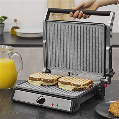 Cecotec Rock´n Grill 2400 ultra hızlı taş kaplama, RockStone 180 derece açıklık ve yüzen üst plaka, 2400 W