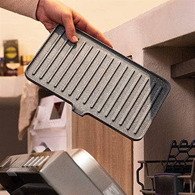 Cecotec Rockn Grill 1500 Take&Clean Stone Elektrikli Kontak Izgarası, 1500 W, RockStone Kaplama, Çıkarılabilir ve Bulaşık Makinesinde Yıkanabilir, 180 Derece Açıklık, Yüzen Üst Plaka