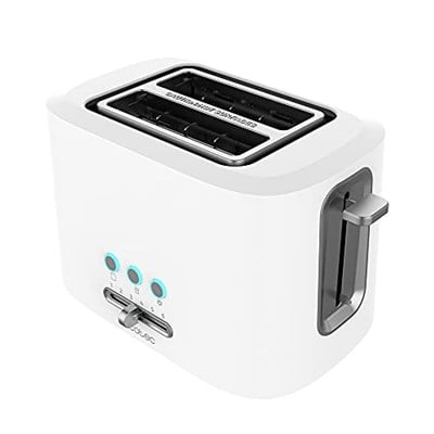 Cecotec Tost makinesi tost & Taste 9000 çift beyaz plastik 2 ekstra geniş kısa yarıklı beyaz tasarım (çift kısa yuva)