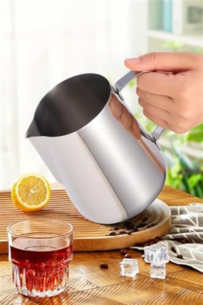 Çelik 1500 ml Büyük Boy Kahve Süt Köpürtme Potu Sütlük Şapşak Balmumu Eritme mt250-15