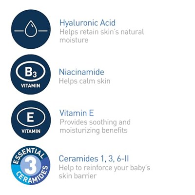 CeraVe Bebek Yıkama ve Şampuan | 2si Bir Arada Cilt ve Saç İçin Yırtılmaz Banyo Ürünü | Parfüm, Paraben, Boya, Ftalat ve Sülfat İçermez | E Vitaminli Sabun | 8 Ons