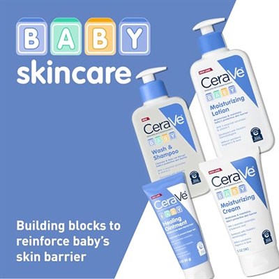 CeraVe Bebek Yıkama ve Şampuan | 2si Bir Arada Cilt ve Saç İçin Yırtılmaz Banyo Ürünü | Parfüm, Paraben, Boya, Ftalat ve Sülfat İçermez | E Vitaminli Sabun | 8 Ons
