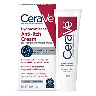 CeraVe Hydrocortisone Krem% 1 | Egzama Eğilimi ve Kuru Cilt ile Döküntülerden Geçici Rahatlama Önleyici Krem | Kaşıntıları Giderici Krem | Kokusuz | 1 Ounce
