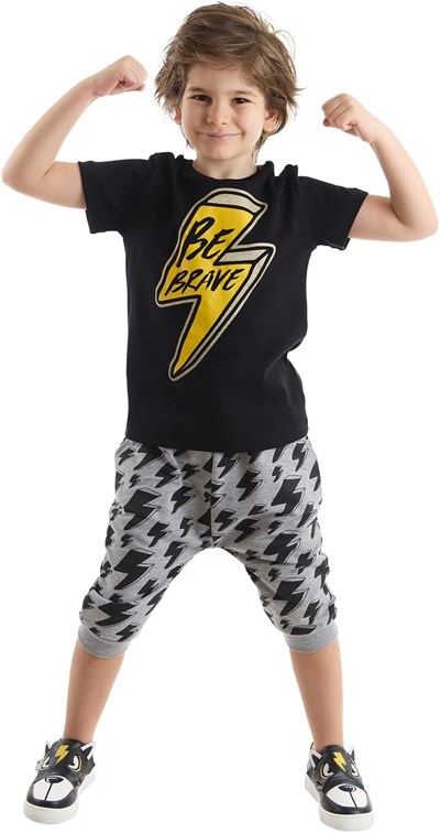 Cesur Ol Erkek Çocuk T-shirt Kapri Şort Takım