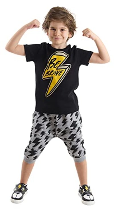 Cesur Ol Erkek Çocuk T-shirt Kapri Şort Takım