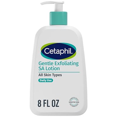 Cetaphil Nazik Peeling SA Losyonu, Tüm Cilt Tipleri için Hafif Nemlendirici, 8oz Pompa Şişesi, Salisilik Asit, Mandelik Asit ve Glukonolakton, Nazikçe Eksfoliye Edici, Dermatolog Önerilen Marka