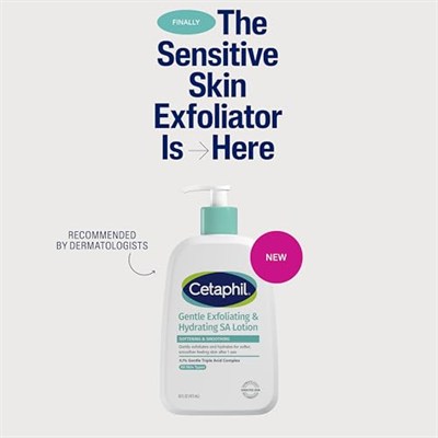Cetaphil Nazik Peeling SA Losyonu, Tüm Cilt Tipleri için Hafif Nemlendirici, 8oz Pompa Şişesi, Salisilik Asit, Mandelik Asit ve Glukonolakton, Nazikçe Eksfoliye Edici, Dermatolog Önerilen Marka