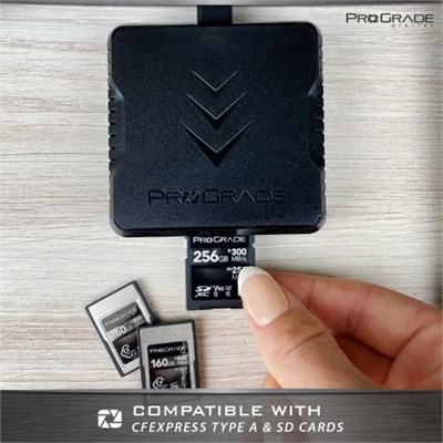 CFexpress Type A ve SDXC/SDHC UHS-II Çift Yuvalı Kart Okuyucu | USB 3.2 Gen 2 | ProGrade Digital (PG09) tarafından