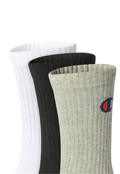 Champion C-Logo 3lü Paket Crew Çorap, Unisex Yetişkin - Seçenekler: 35-38, 39-42, 43-46