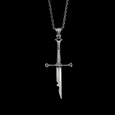 CHARMORA 925 Ayar Gümüş Aragorn Kılıç Kolye – Yüzüklerin Efendisi LOTR Anduril Erkek Kolyesi
