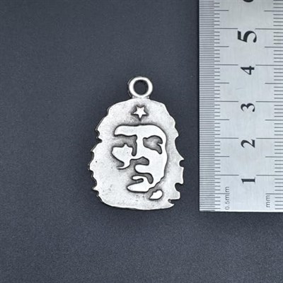 Che Guevara Kolye Deri ip Kolye - Gümüş Kaplama - Kadın Erkek Kolye - No:771