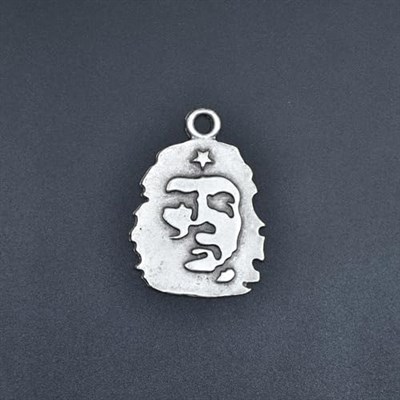 Che Guevara Kolye Deri ip Kolye - Gümüş Kaplama - Kadın Erkek Kolye - No:771