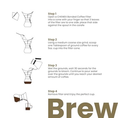 Chemex Kağıt filtre FS-100, kare filtre, 6, 8 ve 10 fincan sürahisi, 100 adet