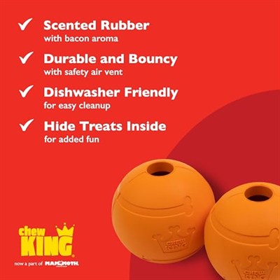 Chew King 7,5 cm Pastırma Aromalı Kauçuk Toplar 2li Paket