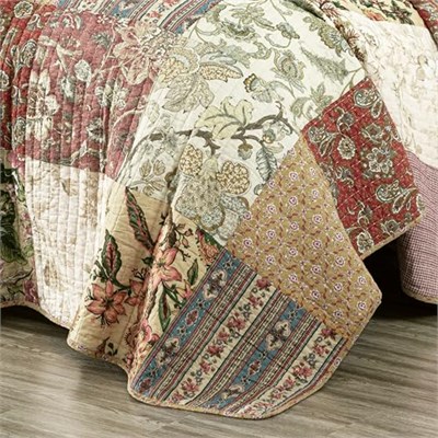 Chezmoi Collection Delaney 3 Parça Çiçekli Yama İşi Önceden Yıkanmış%100 Pamuk Yorgan Seti, Queen - Seçenekler: Daybed, King, Queen, Twin