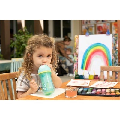 Chicco Spor Bardak Pipetli, 14 Ay+, Açık Mavi