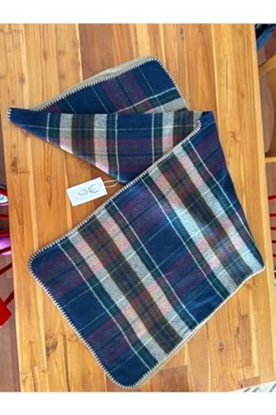 Chinko Unisex Şardonlu Baklava Desenli Yumuşacık Çok Özel Bir Panço GRİ KREM SARI Standart-1