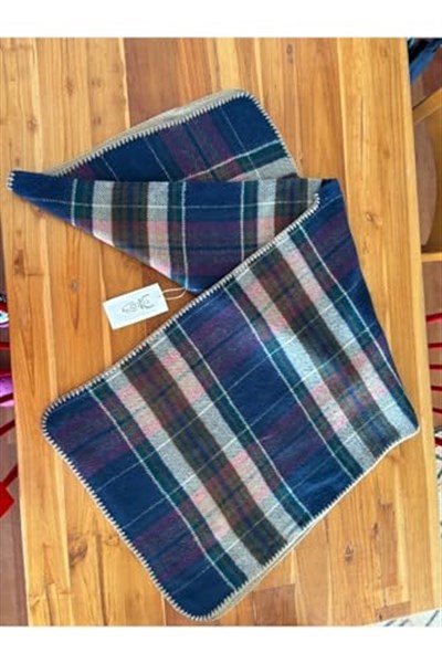 Chinko Unisex Şardonlu Baklava Desenli Yumuşacık Çok Özel Bir Panço GRİ KREM SARI Standart-1