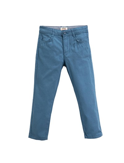 Chino Pantolon Cepli Slim Fit Pamuklu Beli Ayarlanabilir Lastikli