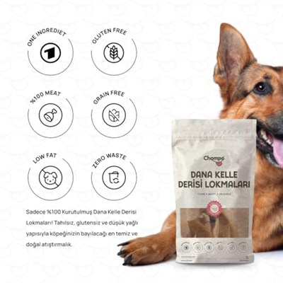Chompo Dana Kelle Derisi Lokmaları 100% Doğal Katkısız Köpek Ödül Maması 100 Gr