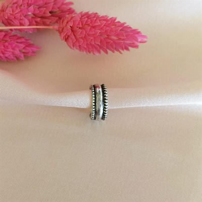 Christian Breton Etnik 5mm Pirinç Antik Gümüş Halka Sıkıştırma Piercing/Earcuff - Tek Adet
