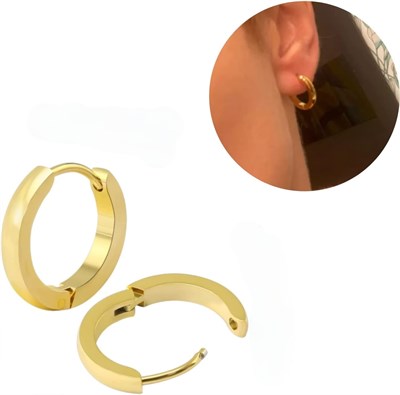Christian Breton Gold Lüks 316 L Cerrahi Çelik Halka Küpe - 12 mm