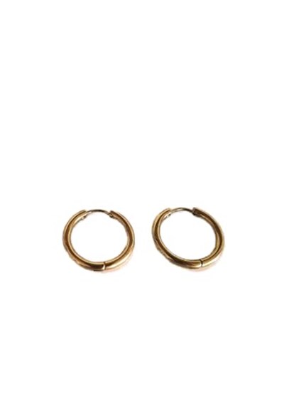 Christian Breton Paslanmaz Çelik Gold Halka Küpe - iç çap 15 mm - kalınlık 2,5 mm- 1 çift