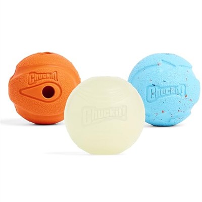 Chuckit Gen 1 Köpek Top Seti, Orta Boy 6.4 cm Çap, Yüksek Sıçrama-Yüzen-Sağlam Top, 3lü Paket