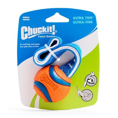 Chuckit! Ultra Tug Köpek Çekiştirmeli Oyun Topu (Small) - Dayanıklı Halatlı Doğal Kauçuk, Yüksek Sıçrama Gücü, Küçük Boy Köpekler İçin - Bedenler: 1 adet (1li paket), S