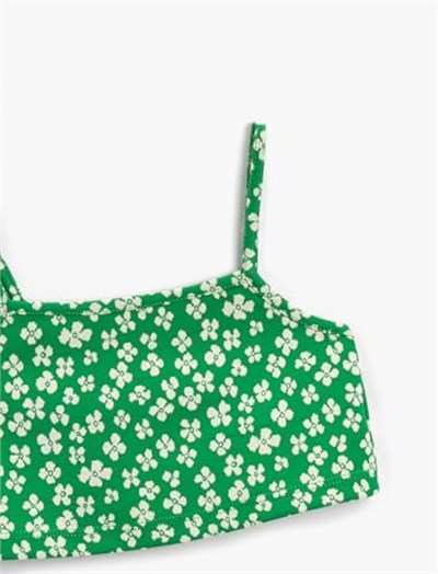 Çiçekli Crop Atlet İnce Askılı