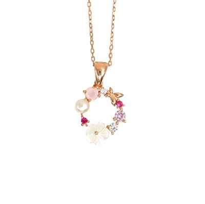 Çiçekli model gümüş kadın kolye (ROSE)