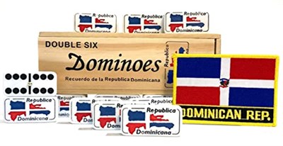 Çift Altı Dominik Cumhuriyeti Bayrağı Oymalı Domino