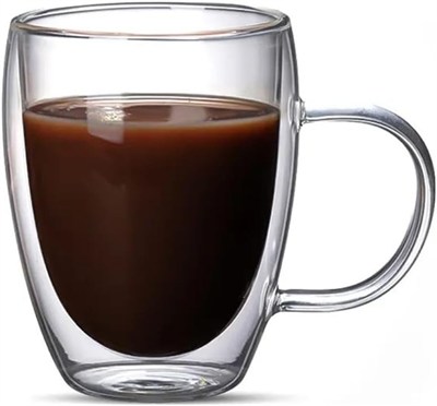 Çift Cidarlı Latte, Kahve, Meşrubat, Bitki Çayı Cam 300 ML Kupa Seti, 1 Adet - 12038