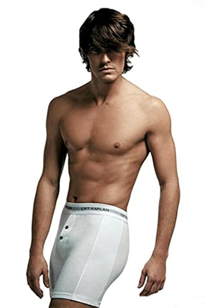 Çift Kaplan 880 Elastanlı Erkek Boxer Beyaz M