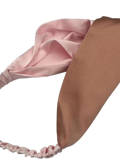 Çift Renkli%100 Saf İpek Saç Bandı (Pembe/Blush)