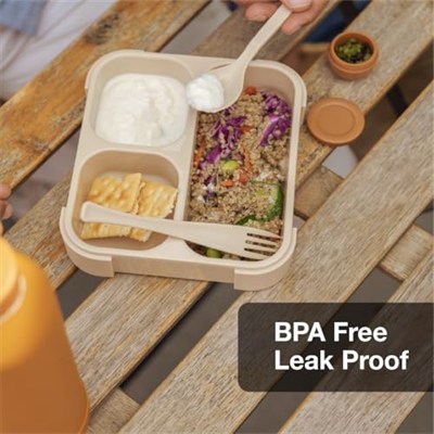 Citron Citron Çatal ve Kaşıklı Bento Beslenme Kutusu Seti - Beige 1061015