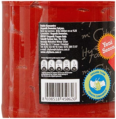 Cityfarm Organik Domates Salçasi, 650 gr