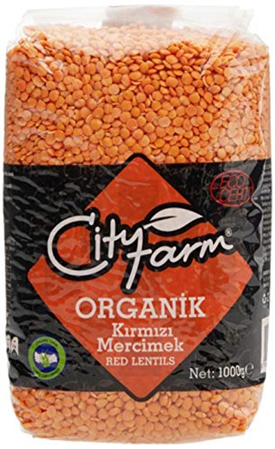 CityFarm Organik Kırmızı Mercimek - 1000 Gr