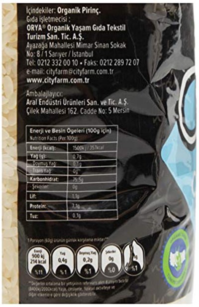 Cityfarm Organik Pirinç,1000 Gr