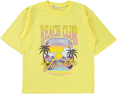 Civil Girls Kız Çocuk Oversize Tişört 10-13 Yaş Sarı