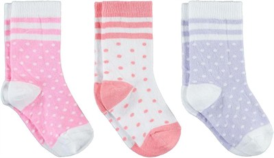 Civil Girls Kız Çorap 3lü Soket Çorap Set 2-12 Yaş Beyaz