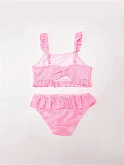 Çizgili fırfırlı kız çocuk bikini takım ÇİZGİLİ 7-8 Yaş