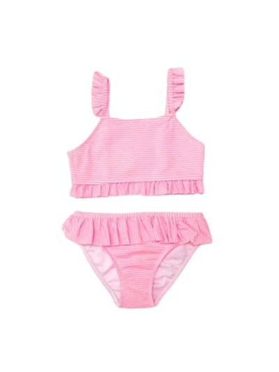 Çizgili fırfırlı kız çocuk bikini takım ÇİZGİLİ 7-8 Yaş