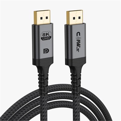 Claws 8K UHD DisplayPort v1.4 32.4 Gbps / 24K Gold/Alüminyum Gövdeli 8K 60Hz-4K 120Hz-2K 240HZ-FHD 240Hz Destekli G-Sync & FreeSync 2 Metre Premium DisplayPort Kablo (C-DPP-B1)