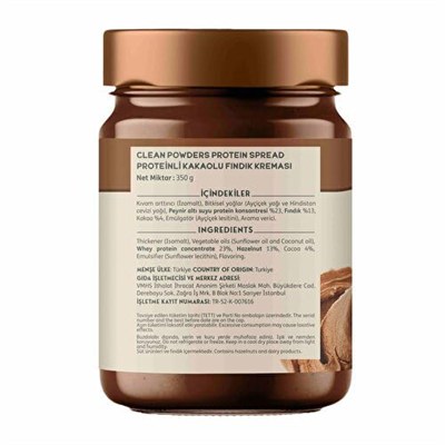 Clean Powders Proteinli Çikolatalı Fındık Kreması (Protein Spread) 350 Gr
