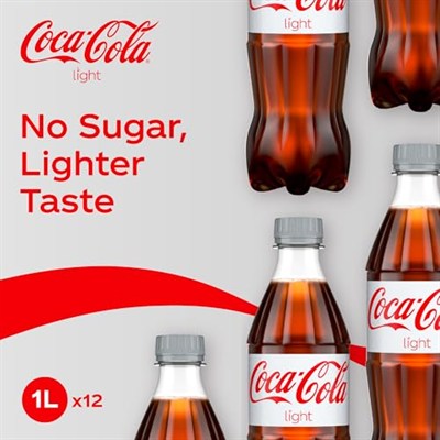 Coca-Cola Light Pet 1 Litre, 12li Kola