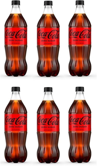 Coca-Cola Zero Şeker, 1 Litre, 6lı Paket